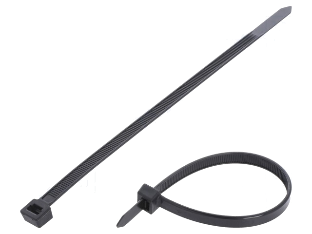 Kabelbinder; L: 213mm; W: 7,6mm; polyamide; 533N; zwart; Ømax: 58mm Kabelbinder; L: 213mm; W: 7,6mm; polyamide; 533N; zwart; Ømax: 58mm